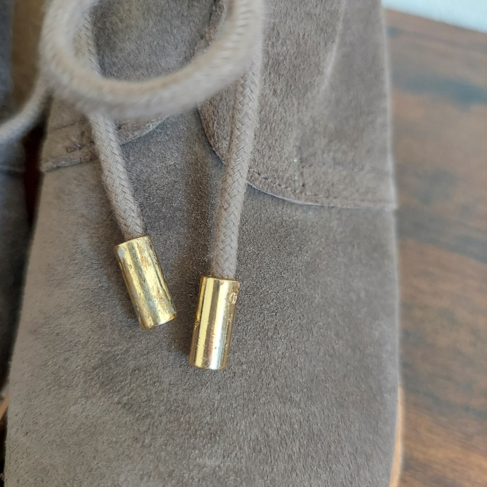 Tory Burch Brown Suede Vicki Wedge Booties Size 9 - Picture 11 of 12